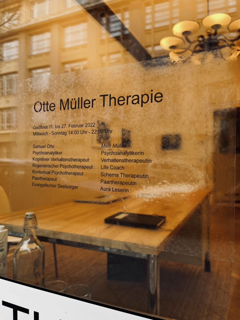 Alt - Otte Müller Therapie by Samuel Otte und Melli Müller. Photo by Henk Otte